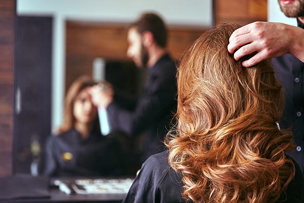Freelance hairdresser at work